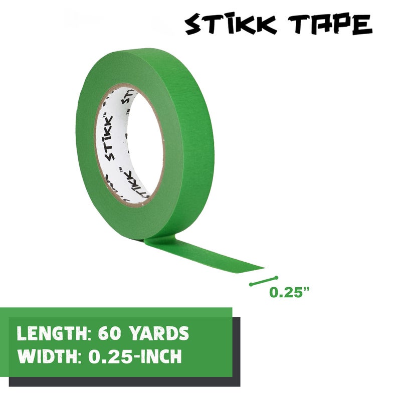 STIKK Painters Tape - 3pk Green Painter Tape - 1/4 inch x 60 Yards - Paint Tape for Painting, Edges, Trim, Ceilings - Masking Tape for DIY Paint Projects - Residue-Free Painting Tape - Image 2
